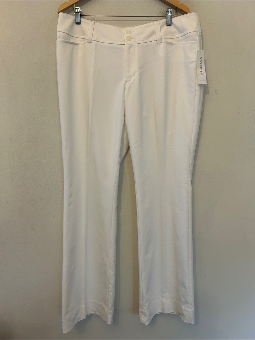Coldwater Creek white flare leg dress pants The Metro Trouser Size 16 New